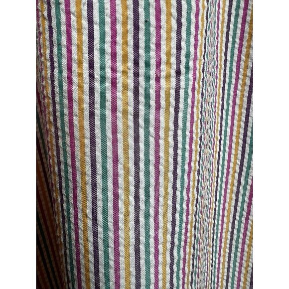 Boca Bay Button Up Shirt Blouse Short Sleeve Seersucker Pink Stripe Women’s - Picture 7 of 10
